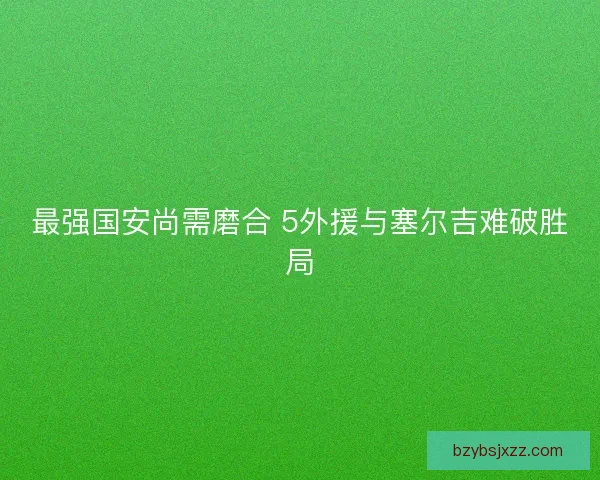 最强国安尚需磨合 5外援与塞尔吉难破胜局